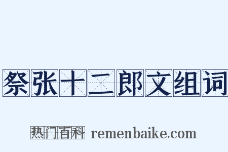 祭张十二郎文组词是什么意思的图片